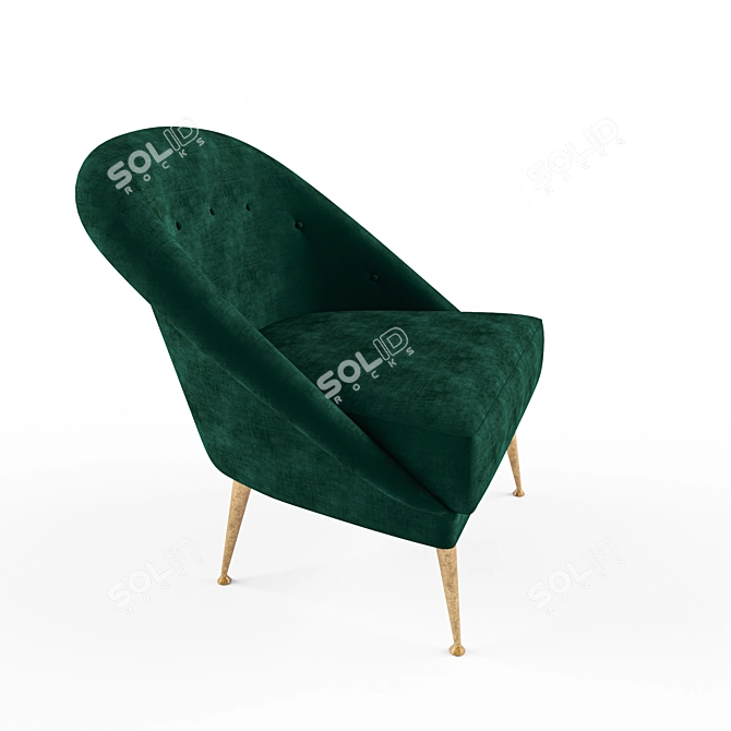 Modern Malay Armchair: Elegant Design 3D model image 2