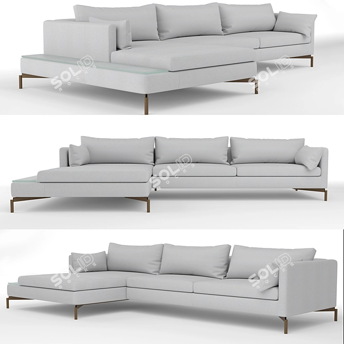 Elegant Novamobili Reef Sofa 3D model image 1