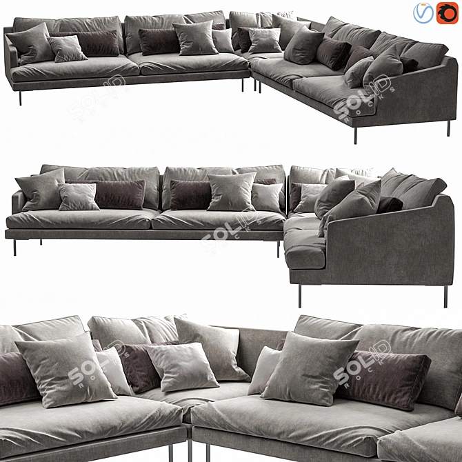 Modern Poliform Bellport 3 Seater 3D model image 1