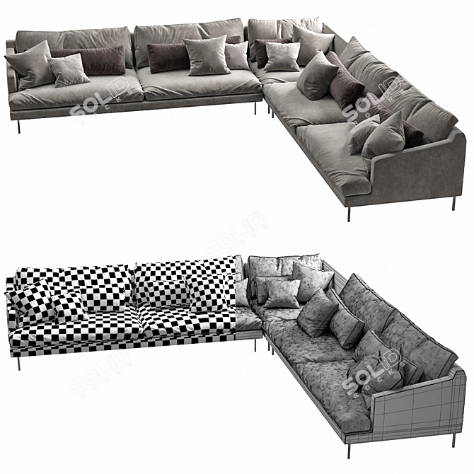 Modern Poliform Bellport 3 Seater 3D model image 3