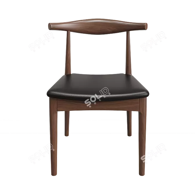 Horn Wood Chair: Modern Elegance 3D model image 3