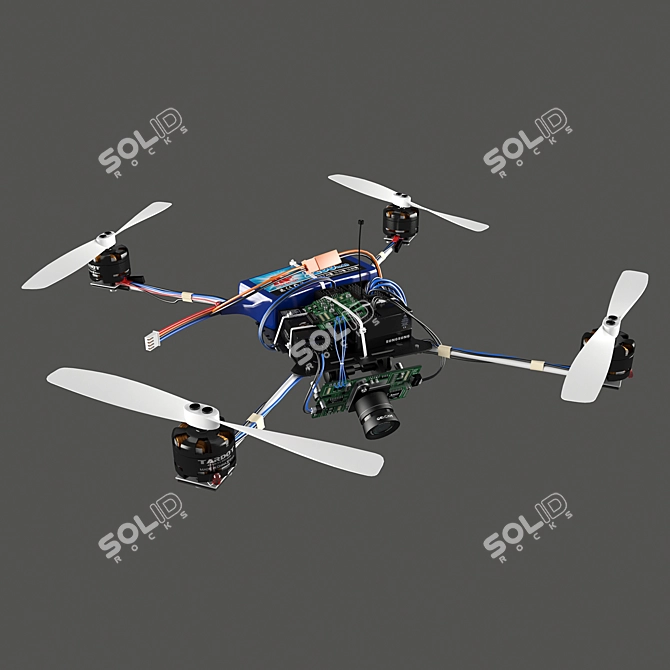 DIY Quadcopter Kit: Affordable, Homemade Design 3D model image 1