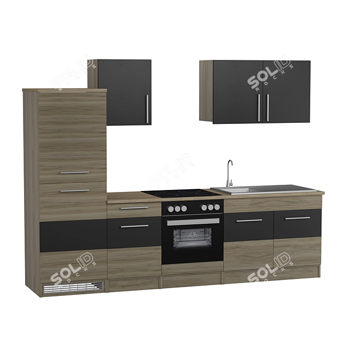 "Perth" Electronic Kitchen Block 3D model image 1