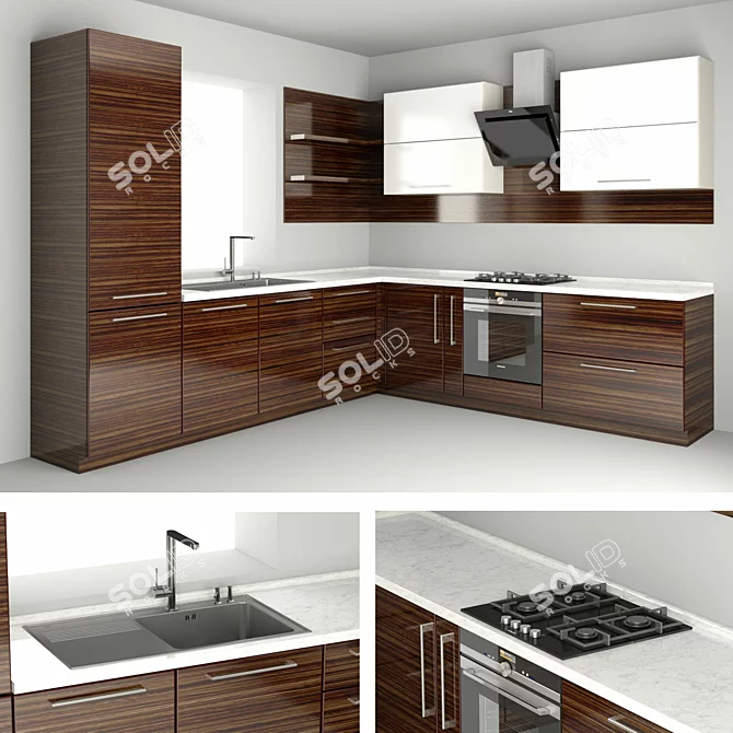 Modern SMART Kitchen Set 3D model image 1