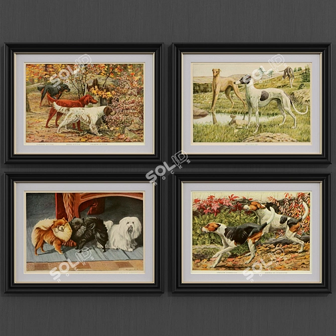 Contemporary Dogs Art Collection 3D model image 2