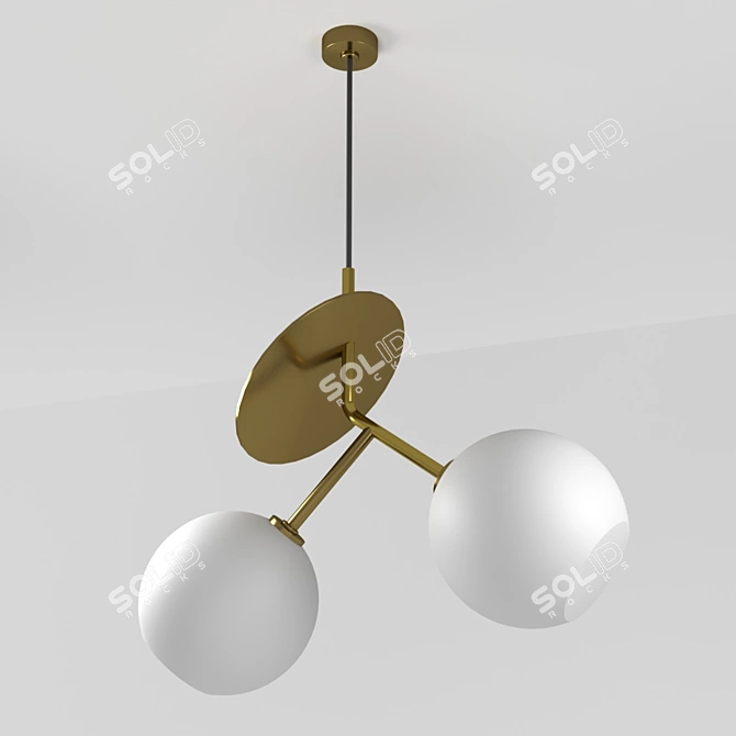 Cherry Art-Deco Pendant Light 3D model image 1