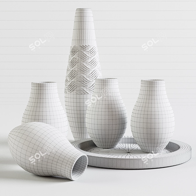 Stylish Glassware Set 3D model image 2