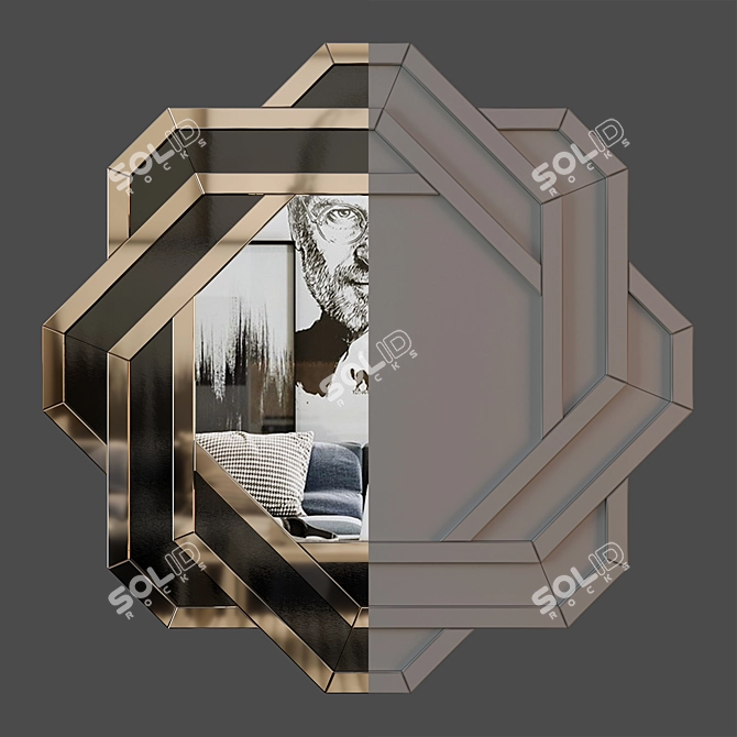 Elegant Mirrored Accent Piece 3D model image 3