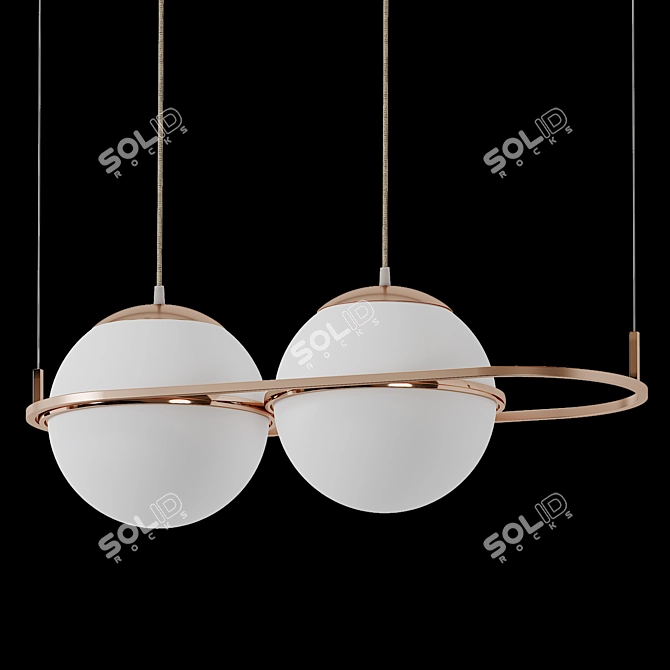 Elegant Decò Pendant Lamp 3D model image 1