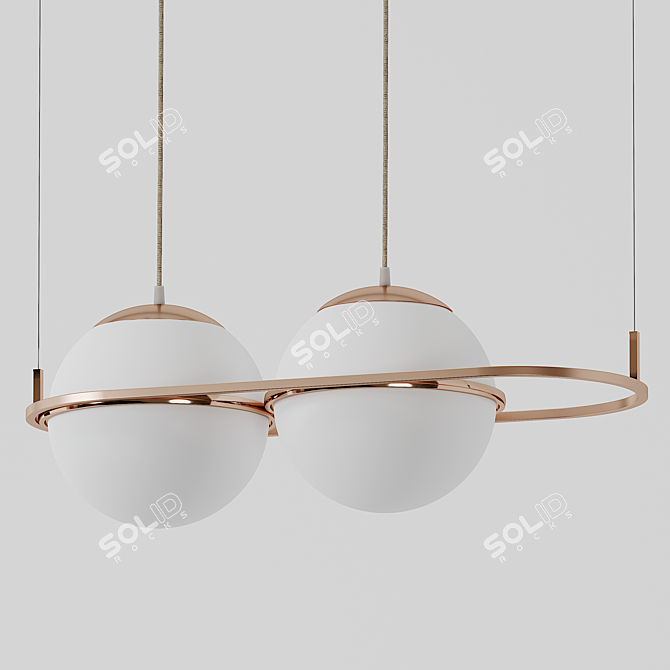 Elegant Decò Pendant Lamp 3D model image 2