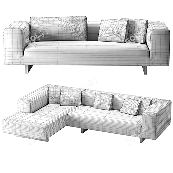 Modern Minimalist Atollo Next Sofa 3D model image 3