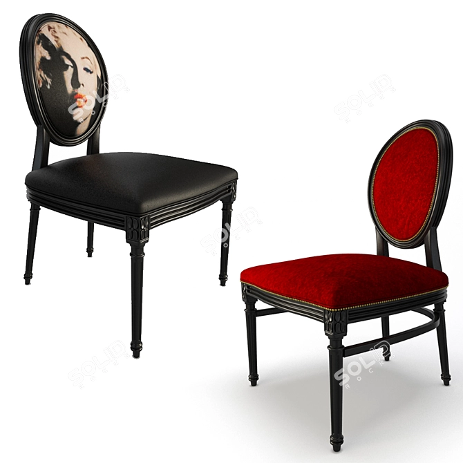 Elegant Baroque Chairs Collection 3D model image 1