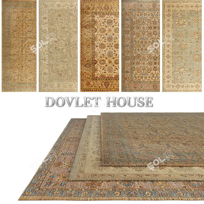 DOVLET HOUSE 5-Piece Carpets (Part 401) 3D model image 1