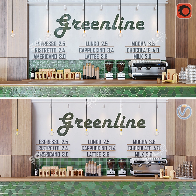 Eco-Friendly Cafe: Greenline 3D model image 2