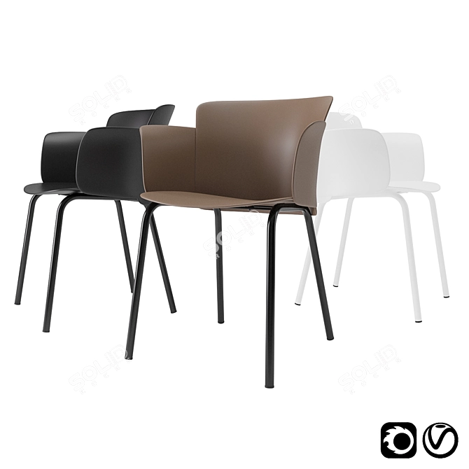 Sleek Paper Chair: Stylish Design, Multiple Colors 3D model image 1