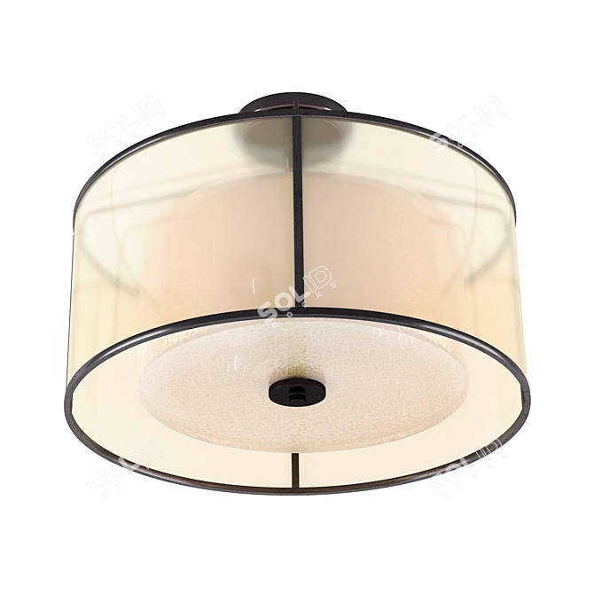 Brisco 3-Light Semi Flush Mount - Elegant Bronze Glass Fixture 3D model image 2