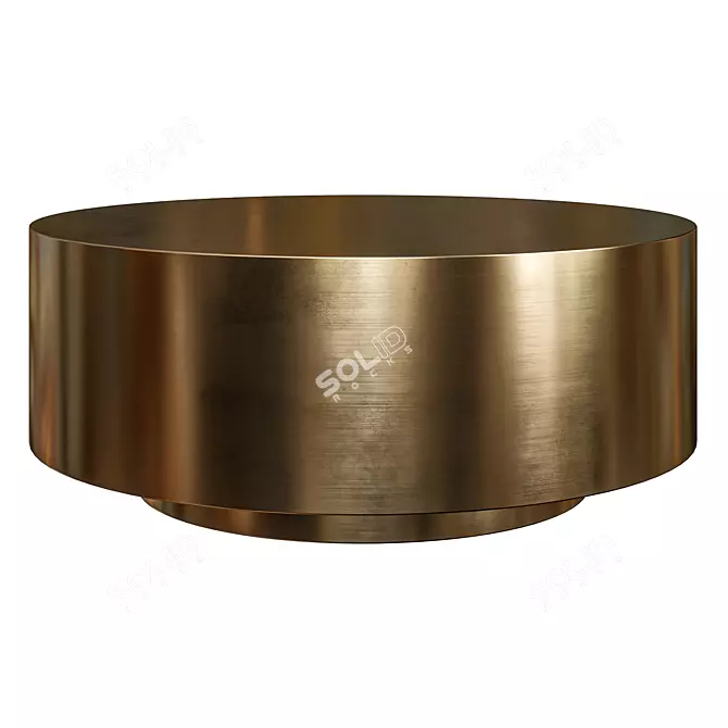 Ibiza Brushed Brass Coffee Table: Mid-Century Modern Chic 3D model image 1