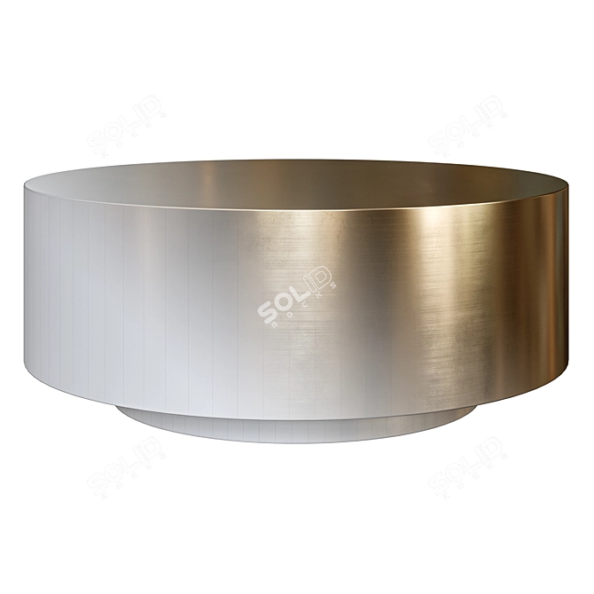 Ibiza Brushed Brass Coffee Table: Mid-Century Modern Chic 3D model image 2