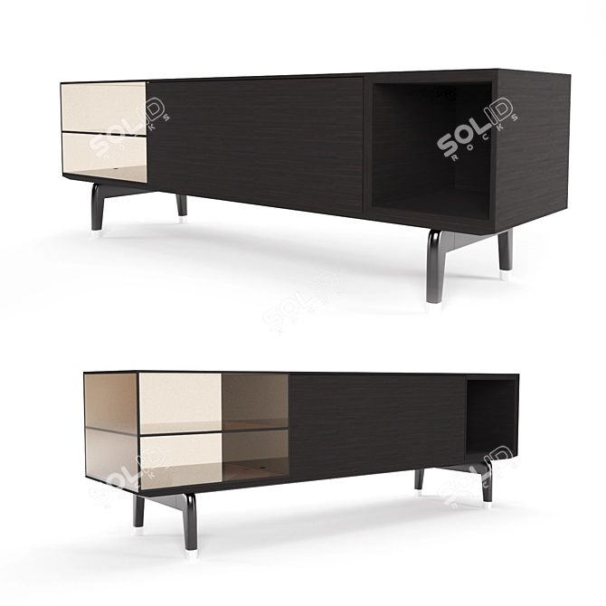 Sleek and Stylish Jeremy Bookshelf 3D model image 1