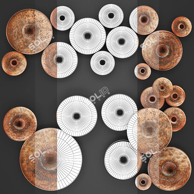 Title: Copper Disc Wall Art 3D model image 3