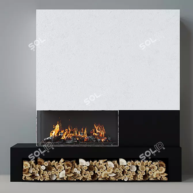 Sleek Modern Fire Pit 3D model image 1