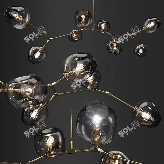 Branching Glass Chandeliers: Versatile Elegance 3D model image 3