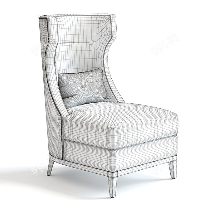 Parker Armchair: Stylish 3D Model with 3 Color Options 3D model image 2