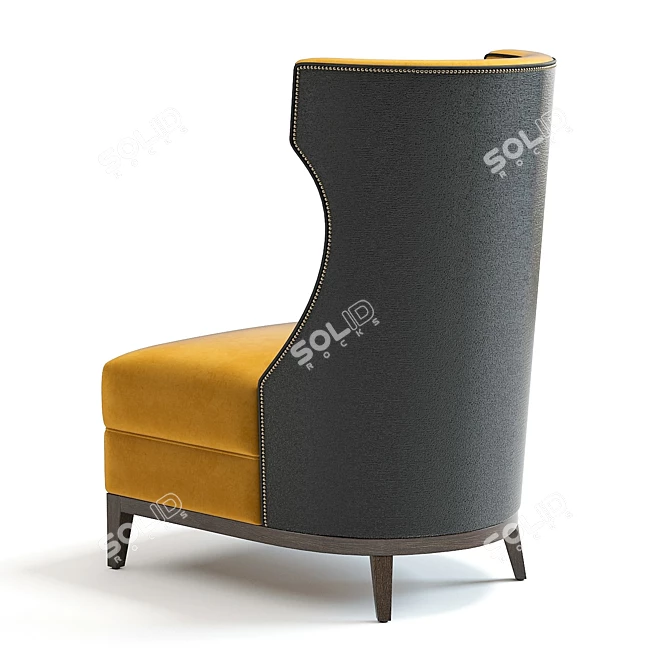 Parker Armchair: Stylish 3D Model with 3 Color Options 3D model image 3