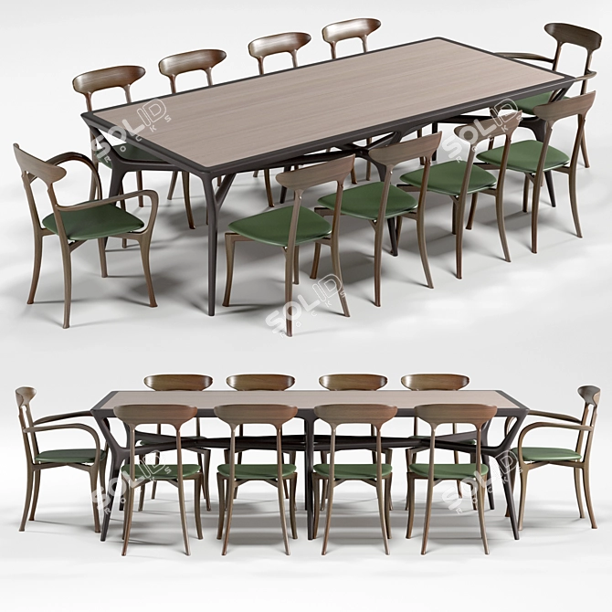 Elegant Ceccotti Dining Set 3D model image 1