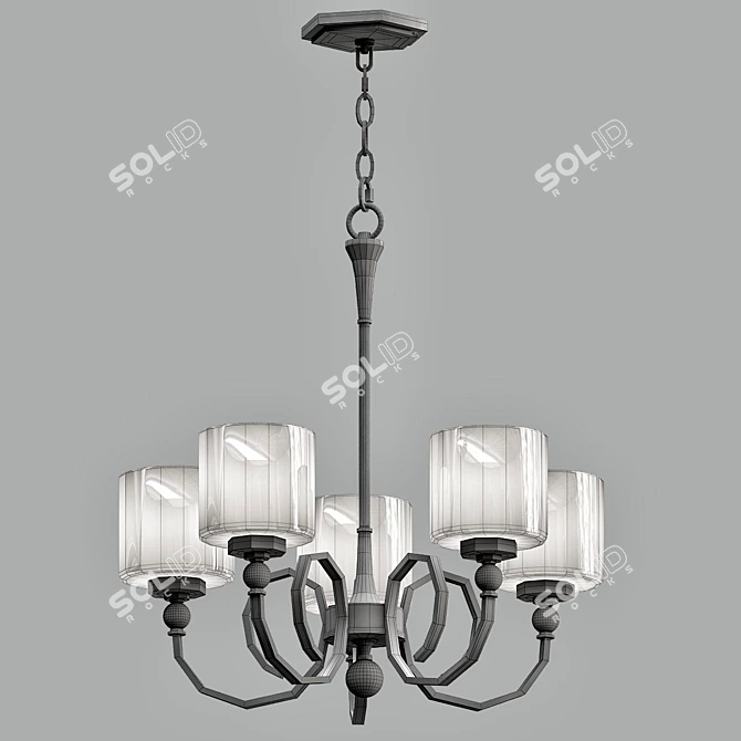 Elegant Ovanda Brass Chandelier 3D model image 2