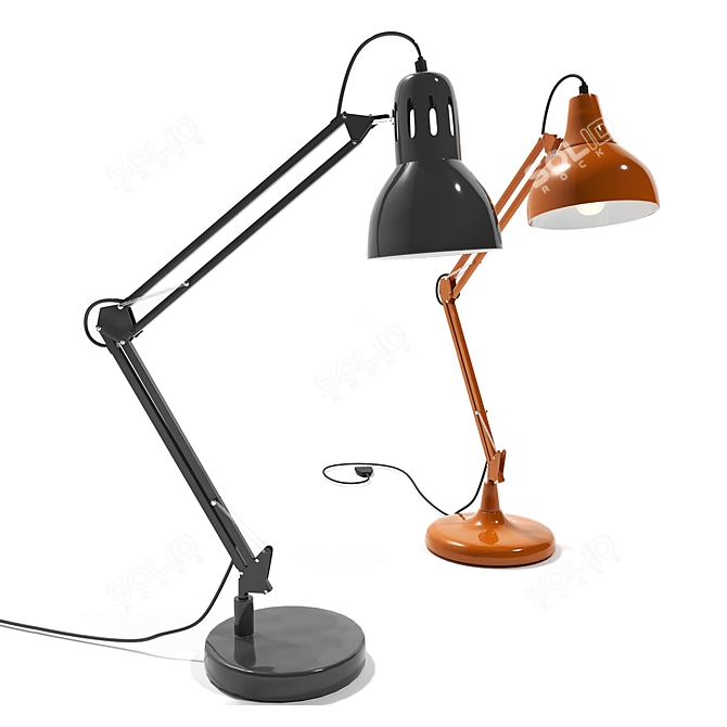Sleek 2-Light Table Lamp Set 3D model image 1