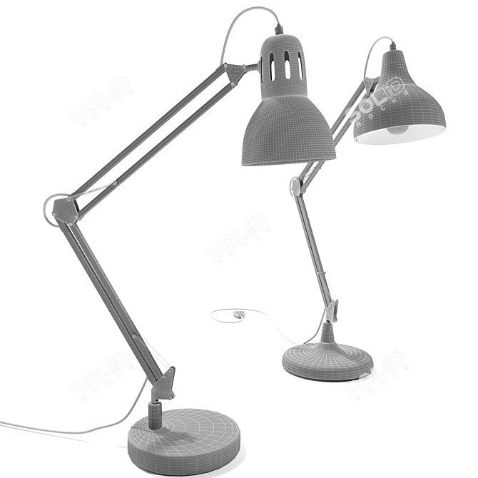 Sleek 2-Light Table Lamp Set 3D model image 3