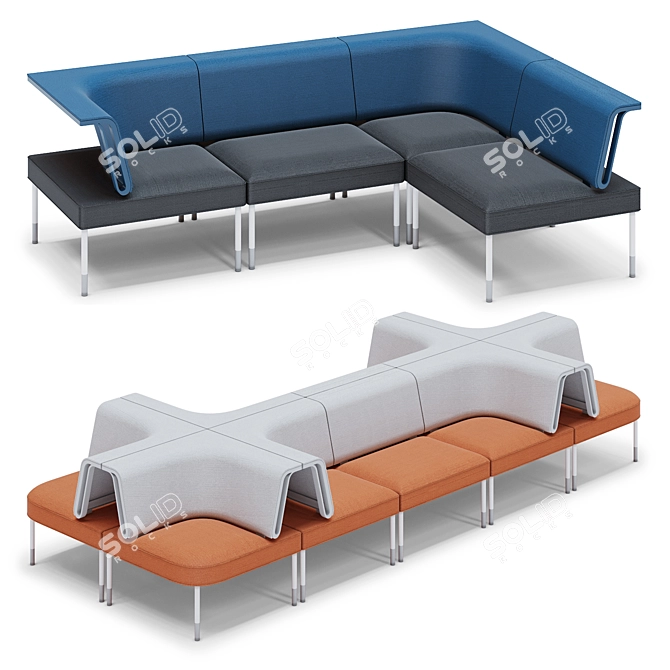 Modern and Versatile Public Office Landscape 3D model image 1