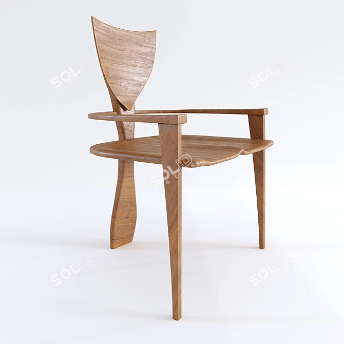 Elegant Finback Chair: Sleek Design & Unparalleled Comfort 3D model image 1