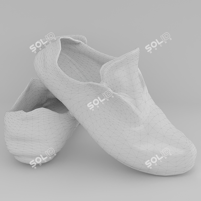 Vintage White Leather ASICS Sneakers 3D model image 3