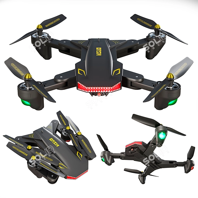 Visuo XS809S Battle Shark: Beginner-friendly Quadcopter 3D model image 1