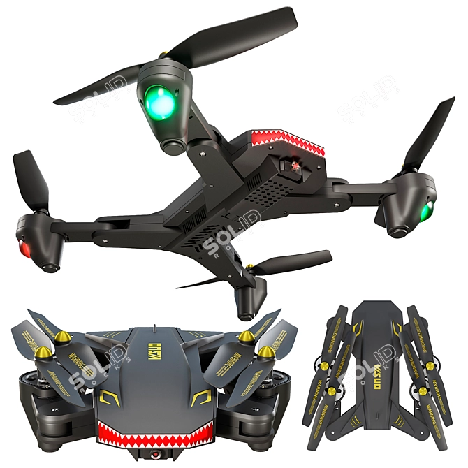 Visuo XS809S Battle Shark: Beginner-friendly Quadcopter 3D model image 2