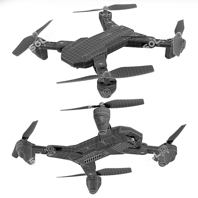 Visuo XS809S Battle Shark: Beginner-friendly Quadcopter 3D model image 3