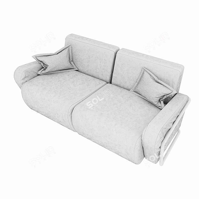 Modern Minimalist Metal Sofa 3D model image 3