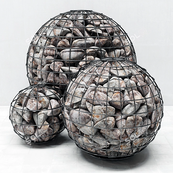 Geometric Rock Garden Sculpture 3D model image 1