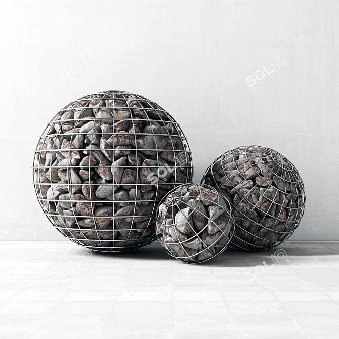 Geometric Rock Garden Sculpture 3D model image 2