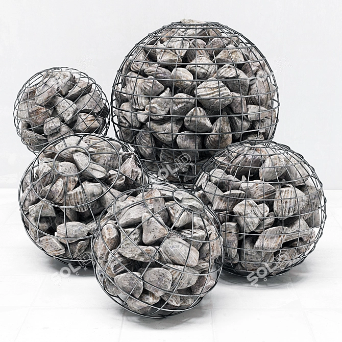 Rocky Sphere Gabion: Premium 3D Model 3D model image 1