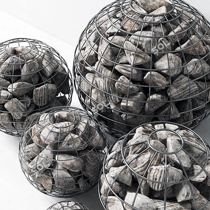 Rocky Sphere Gabion: Premium 3D Model 3D model image 2