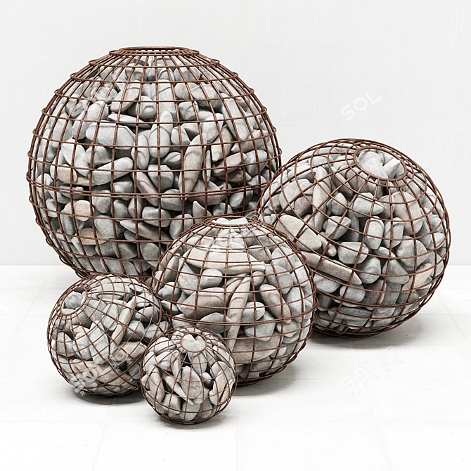 3D Max Gabion Sphere Pebble 3D model image 1