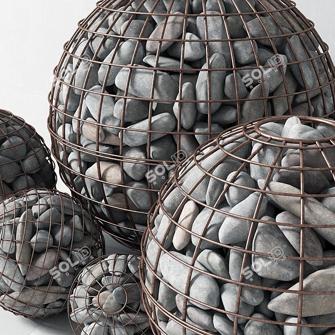 3D Max Gabion Sphere Pebble 3D model image 2