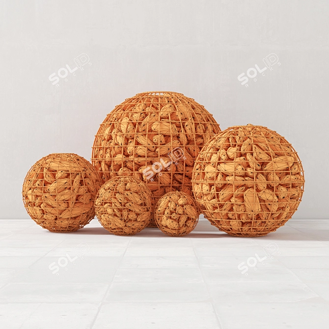 3D Max Gabion Sphere Pebble 3D model image 3