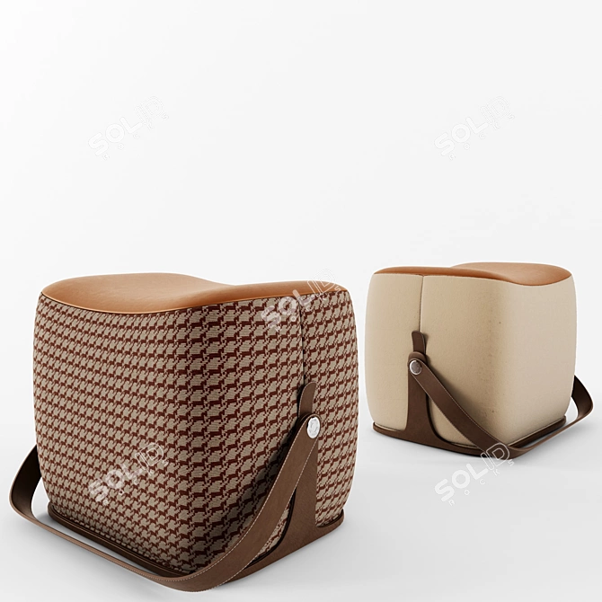 Elegant Ottoman: Les Necessaires d'Hermes 3D model image 2