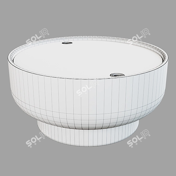 Sleek Drum Coffee Table 3D model image 2