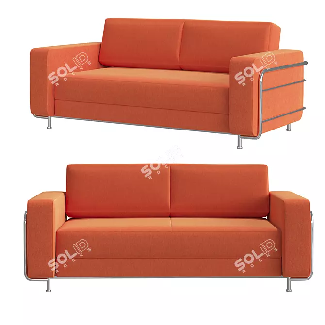 Silver Sofa: Stylish and Comfortable 3D model image 1