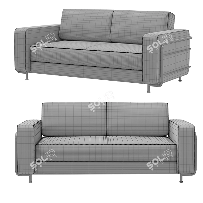 Silver Sofa: Stylish and Comfortable 3D model image 2